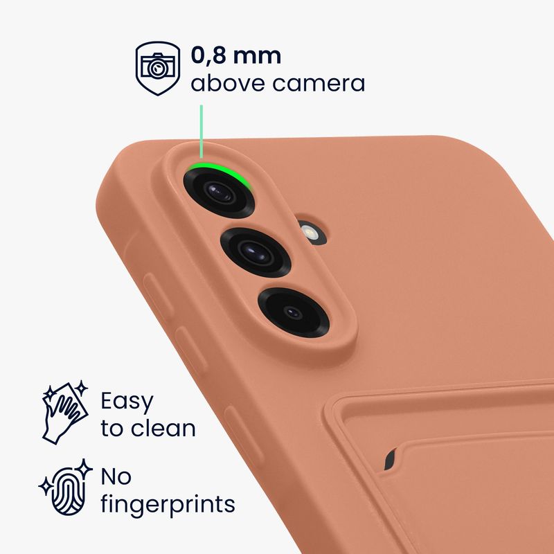 Laptop, Telefoane si Tablete - Telefoane mobile si accesorii - Accesorii Telefoane - Huse telefoane - Husa Kwmobile pentru Samsung Galaxy A56 5G, incarcare wireless, buzunar card, silicon, roz - Infinity.ro