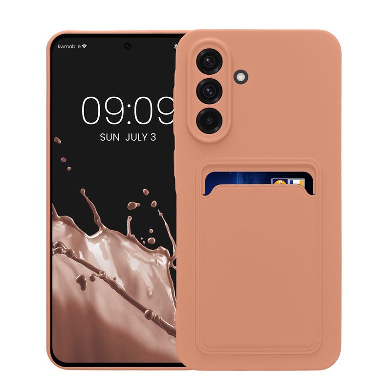 Laptop, Telefoane si Tablete - Telefoane mobile si accesorii - Accesorii Telefoane - Huse telefoane - Husa Kwmobile pentru Samsung Galaxy A56 5G, incarcare wireless, buzunar card, silicon, roz - Infinity.ro