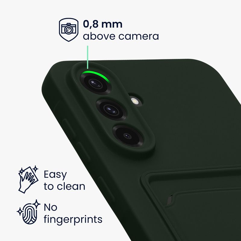 Laptop, Telefoane si Tablete - Telefoane mobile si accesorii - Accesorii Telefoane - Huse telefoane - Husa Kwmobile pentru Samsung Galaxy A56 5G, incarcare wireless, buzunar card, silicon, verde - Infinity.ro