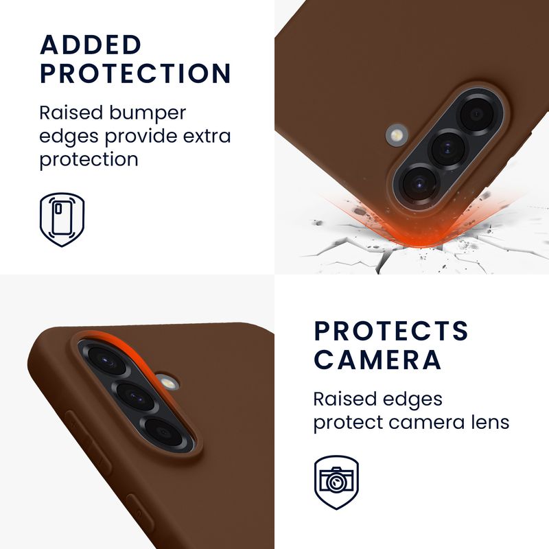 Laptop, Telefoane si Tablete - Telefoane mobile si accesorii - Accesorii Telefoane - Huse telefoane - Husa Kwmobile pentru Samsung Galaxy A56 5G, incarcare wireless, silicon, maro, TPU - Infinity.ro