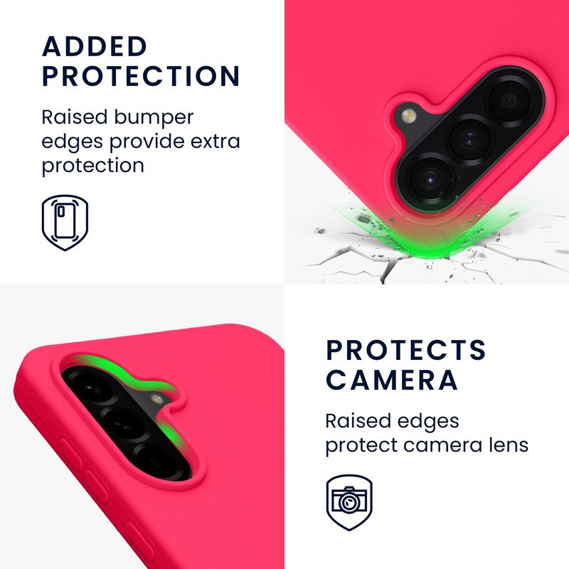 Laptop, Telefoane si Tablete - Telefoane mobile si accesorii - Accesorii Telefoane - Huse telefoane - Husa Kwmobile pentru Samsung Galaxy A56 5G, incarcare wireless, silicon, roz neon - Infinity.ro