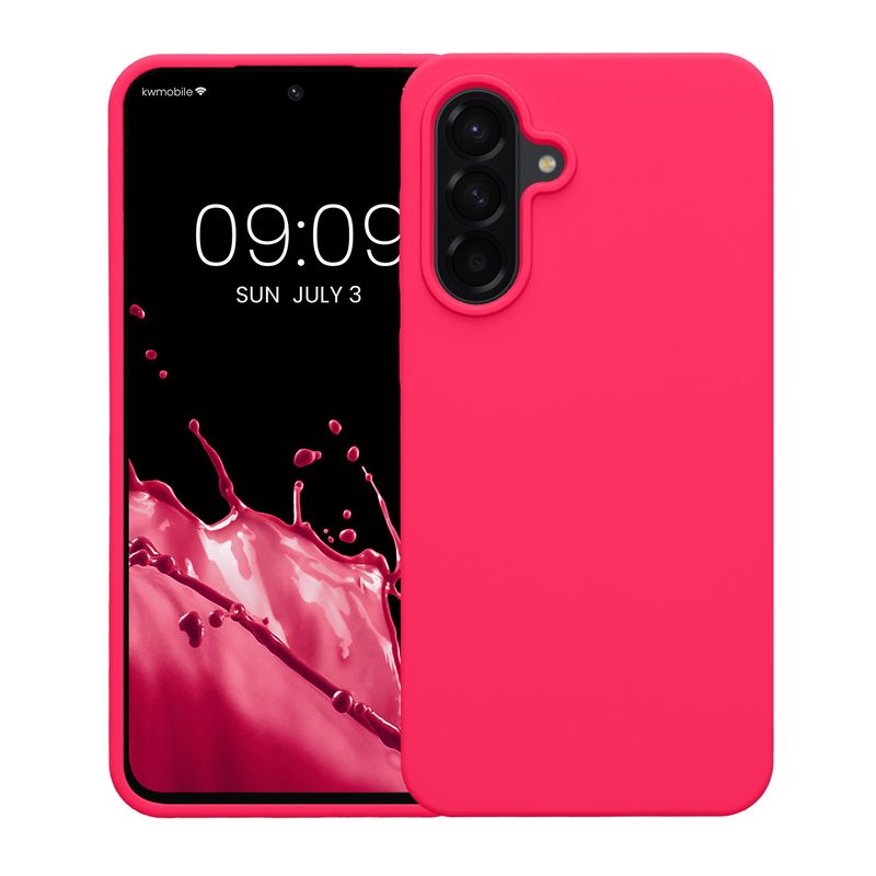 Laptop, Telefoane si Tablete - Telefoane mobile si accesorii - Accesorii Telefoane - Huse telefoane - Husa Kwmobile pentru Samsung Galaxy A56 5G, incarcare wireless, silicon, roz neon - Infinity.ro