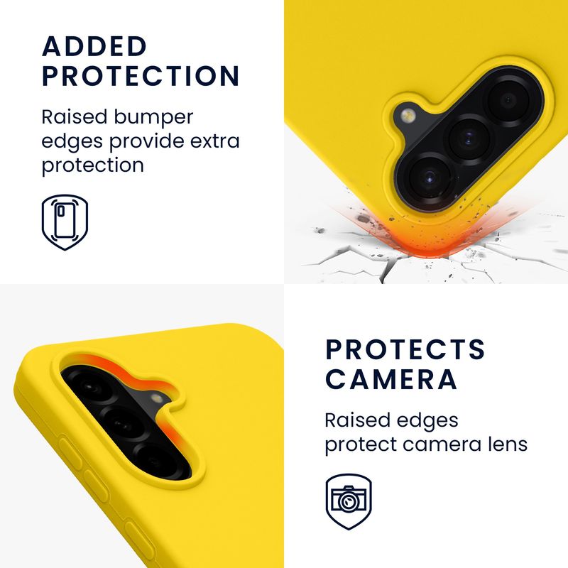 Laptop, Telefoane si Tablete - Telefoane mobile si accesorii - Accesorii Telefoane - Huse telefoane - Husa Kwmobile pentru Samsung Galaxy A56 5G, incarcare wireless, silicon, galben - Infinity.ro