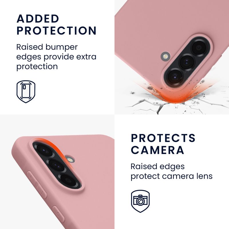 Laptop, Telefoane si Tablete - Telefoane mobile si accesorii - Accesorii Telefoane - Huse telefoane - Husa Kwmobile pentru Samsung Galaxy A56 5G, incarcare wireless, silicon, roz antic - Infinity.ro