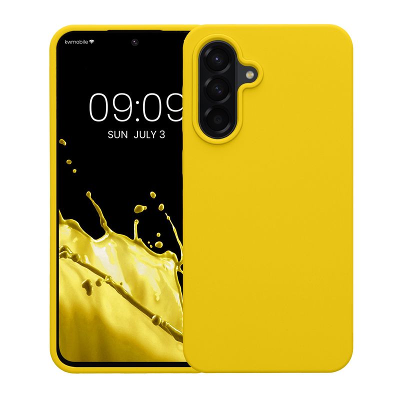 Laptop, Telefoane si Tablete - Telefoane mobile si accesorii - Accesorii Telefoane - Huse telefoane - Husa Kwmobile pentru Samsung Galaxy A56 5G, incarcare wireless, silicon, galben - Infinity.ro