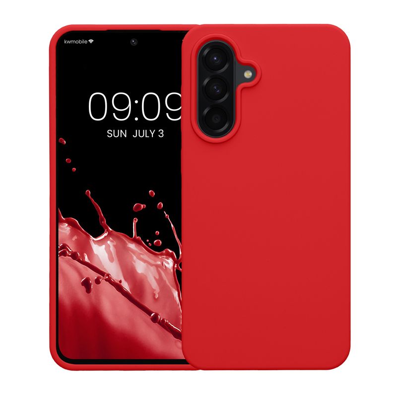 Laptop, Telefoane si Tablete - Telefoane mobile si accesorii - Accesorii Telefoane - Huse telefoane - Husa Kwmobile pentru Samsung Galaxy A56 5G, incarcare wireless, silicon, rosu clasic - Infinity.ro