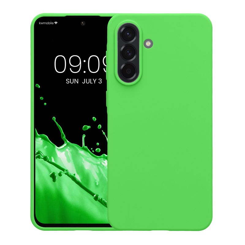Laptop, Telefoane si Tablete - Telefoane mobile si accesorii - Accesorii Telefoane - Huse telefoane - Husa Kwmobile pentru Samsung Galaxy A56 5G, incarcare wireless, silicon, verde lime - Infinity.ro