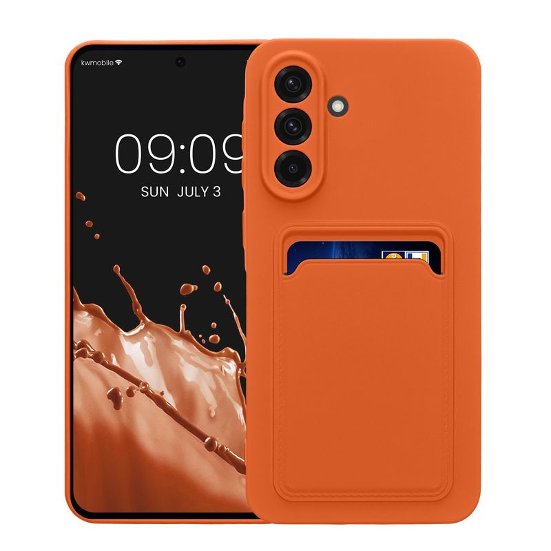 Laptop, Telefoane si Tablete - Telefoane mobile si accesorii - Accesorii Telefoane - Huse telefoane - Husa Kwmobile pentru Samsung Galaxy A56 5G, incarcare wireless, silicon, portocaliu, TPU - Infinity.ro