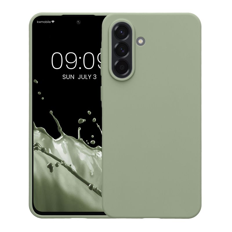 Laptop, Telefoane si Tablete - Telefoane mobile si accesorii - Accesorii Telefoane - Huse telefoane - Husa Kwmobile pentru Samsung Galaxy A56 5G, incarcare wireless, silicon, verde, gri - Infinity.ro