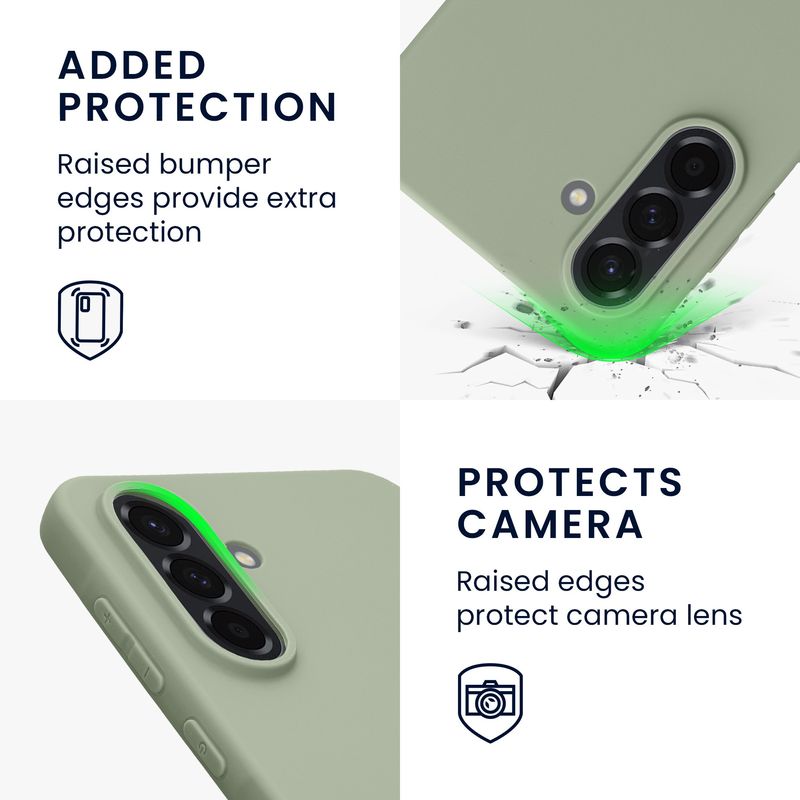 Laptop, Telefoane si Tablete - Telefoane mobile si accesorii - Accesorii Telefoane - Huse telefoane - Husa Kwmobile pentru Samsung Galaxy A56 5G, incarcare wireless, silicon, verde, gri - Infinity.ro
