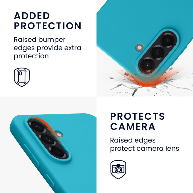Laptop, Telefoane si Tablete - Telefoane mobile si accesorii - Accesorii Telefoane - Huse telefoane - Husa Kwmobile pentru Samsung Galaxy A56 5G, incarcare wireless, TPU, albastru glaciar - Infinity.ro