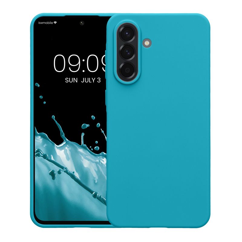 Laptop, Telefoane si Tablete - Telefoane mobile si accesorii - Accesorii Telefoane - Huse telefoane - Husa Kwmobile pentru Samsung Galaxy A56 5G, incarcare wireless, TPU, albastru glaciar - Infinity.ro