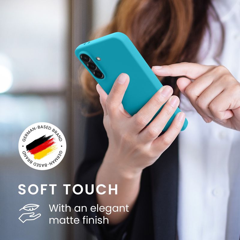 Laptop, Telefoane si Tablete - Telefoane mobile si accesorii - Accesorii Telefoane - Huse telefoane - Husa Kwmobile pentru Samsung Galaxy A56 5G, incarcare wireless, TPU, albastru glaciar - Infinity.ro