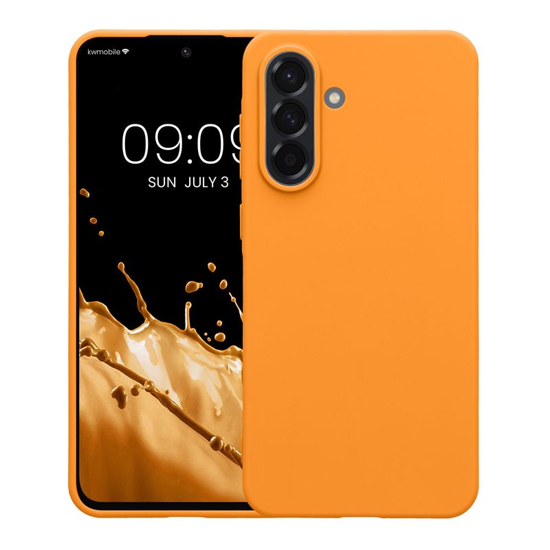 Laptop, Telefoane si Tablete - Telefoane mobile si accesorii - Accesorii Telefoane - Huse telefoane - Husa Kwmobile pentru Samsung Galaxy A56 5G, incarcare wireless, TPU, portocaliu - Infinity.ro