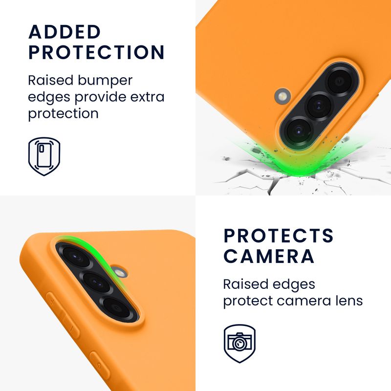 Laptop, Telefoane si Tablete - Telefoane mobile si accesorii - Accesorii Telefoane - Huse telefoane - Husa Kwmobile pentru Samsung Galaxy A56 5G, incarcare wireless, TPU, portocaliu - Infinity.ro