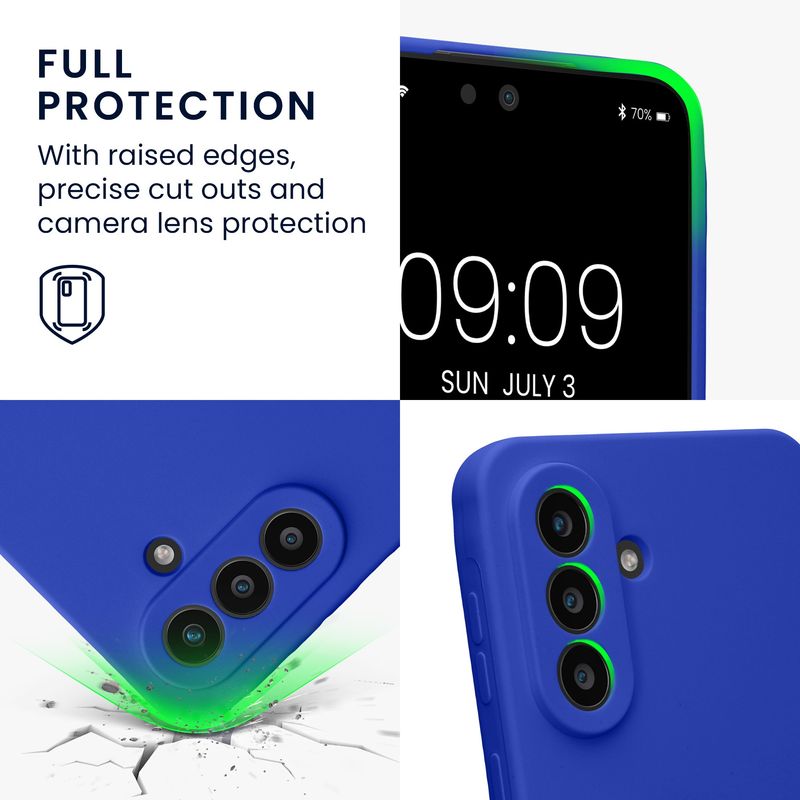 Laptop, Telefoane si Tablete - Telefoane mobile si accesorii - Accesorii Telefoane - Huse telefoane - Husa Kwmobile pentru Samsung Galaxy A57 5G, anti-alunecare, anti-amprenta, silicon, albastru - Infinity.ro