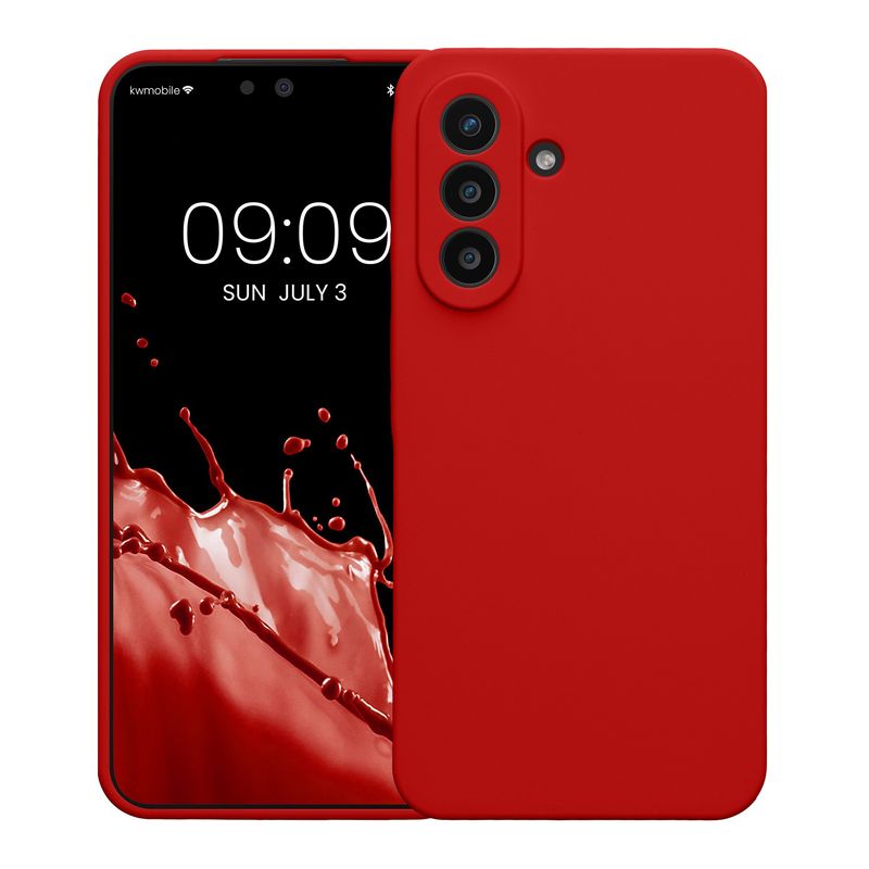 Laptop, Telefoane si Tablete - Telefoane mobile si accesorii - Accesorii Telefoane - Huse telefoane - Husa Kwmobile pentru Samsung Galaxy A57 5G, anti-alunecare, anti-amprenta, silicon, rosu - Infinity.ro