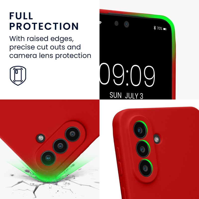 Laptop, Telefoane si Tablete - Telefoane mobile si accesorii - Accesorii Telefoane - Huse telefoane - Husa Kwmobile pentru Samsung Galaxy A57 5G, anti-alunecare, anti-amprenta, silicon, rosu - Infinity.ro