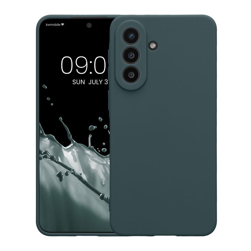 Laptop, Telefoane si Tablete - Telefoane mobile si accesorii - Accesorii Telefoane - Huse telefoane - Husa Kwmobile pentru Samsung Galaxy A57 5G, anti-alunecare, silicon, ardezie inchisa - Infinity.ro
