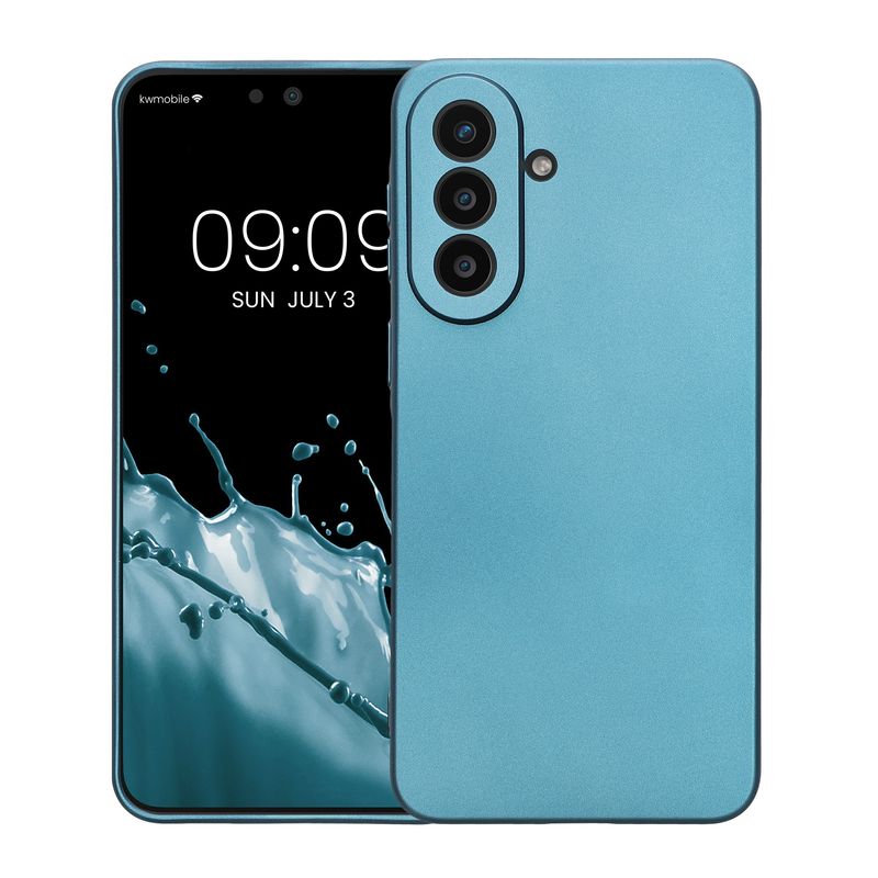 Laptop, Telefoane si Tablete - Telefoane mobile si accesorii - Accesorii Telefoane - Huse telefoane - Husa Kwmobile pentru Samsung Galaxy A57 5G, anti-alunecare, silicon, albastru caraibian - Infinity.ro