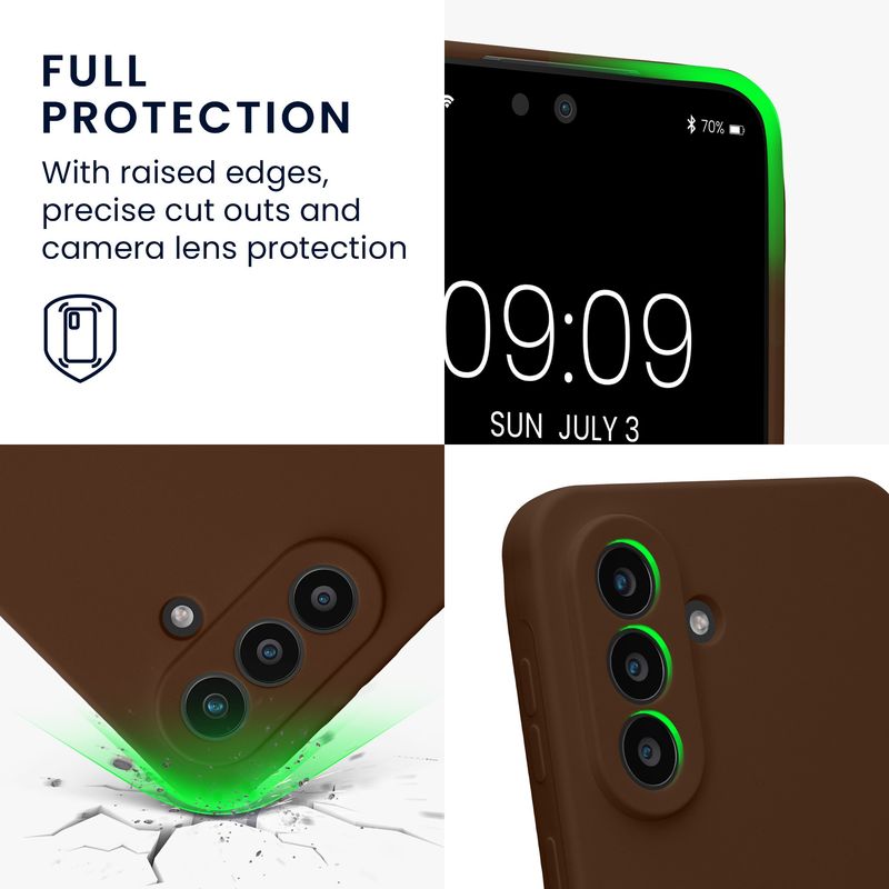 Laptop, Telefoane si Tablete - Telefoane mobile si accesorii - Accesorii Telefoane - Huse telefoane - Husa Kwmobile pentru Samsung Galaxy A57 5G, anti-alunecare, silicon, maro - Infinity.ro