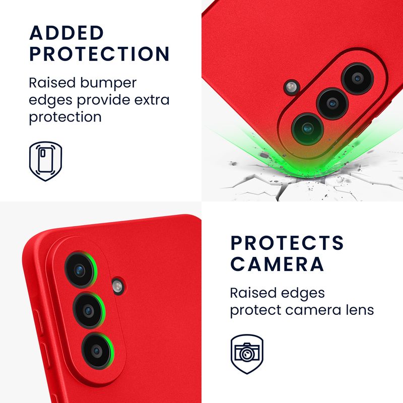 Laptop, Telefoane si Tablete - Telefoane mobile si accesorii - Accesorii Telefoane - Huse telefoane - Husa Kwmobile pentru Samsung Galaxy A57 5G, anti-alunecare, protectie la zgarieturi, silicon, rosu - Infinity.ro
