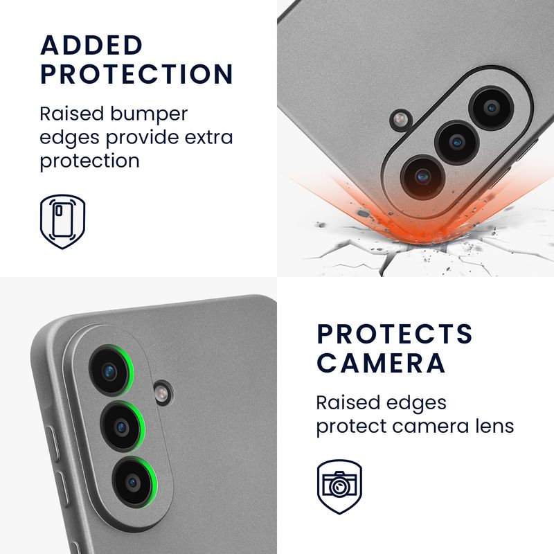 Laptop, Telefoane si Tablete - Telefoane mobile si accesorii - Accesorii Telefoane - Huse telefoane - Husa Kwmobile pentru Samsung Galaxy A57 5G, anti-alunecare, silicon, gri metalizat - Infinity.ro