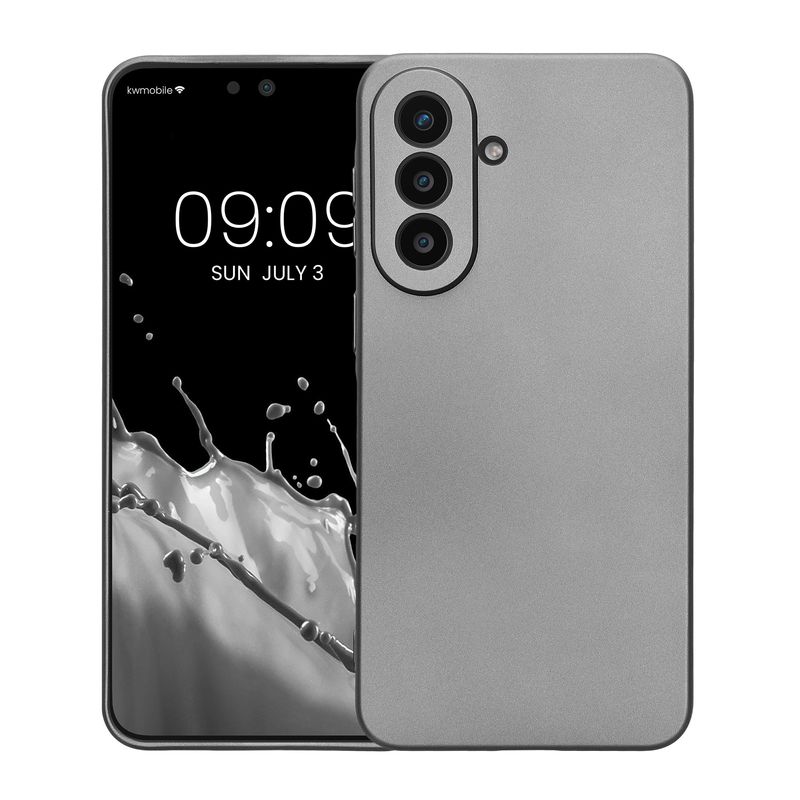 Laptop, Telefoane si Tablete - Telefoane mobile si accesorii - Accesorii Telefoane - Huse telefoane - Husa Kwmobile pentru Samsung Galaxy A57 5G, anti-alunecare, silicon, gri metalizat - Infinity.ro