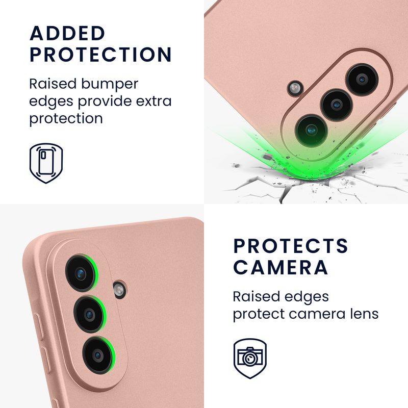 Laptop, Telefoane si Tablete - Telefoane mobile si accesorii - Accesorii Telefoane - Huse telefoane - Husa Kwmobile pentru Samsung Galaxy A57 5G, anti-alunecare, silicon, auriu, roz - Infinity.ro