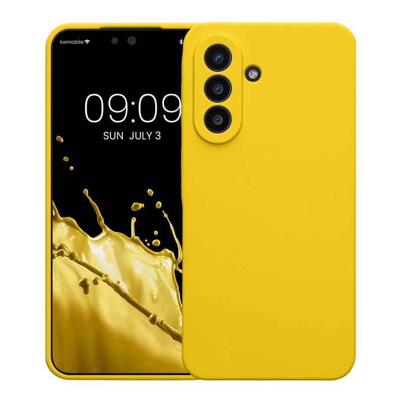Laptop, Telefoane si Tablete - Telefoane mobile si accesorii - Accesorii Telefoane - Huse telefoane - Husa Kwmobile pentru Samsung Galaxy A57 5G, anti-alunecare, silicon, galben - Infinity.ro