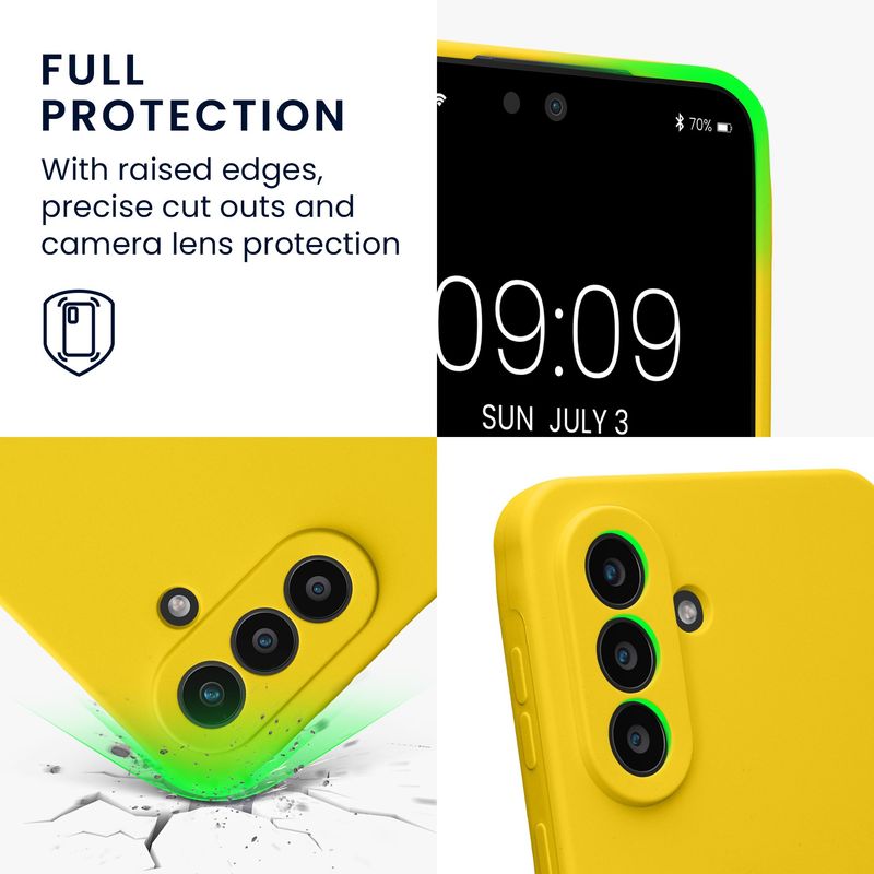 Laptop, Telefoane si Tablete - Telefoane mobile si accesorii - Accesorii Telefoane - Huse telefoane - Husa Kwmobile pentru Samsung Galaxy A57 5G, anti-alunecare, silicon, galben - Infinity.ro