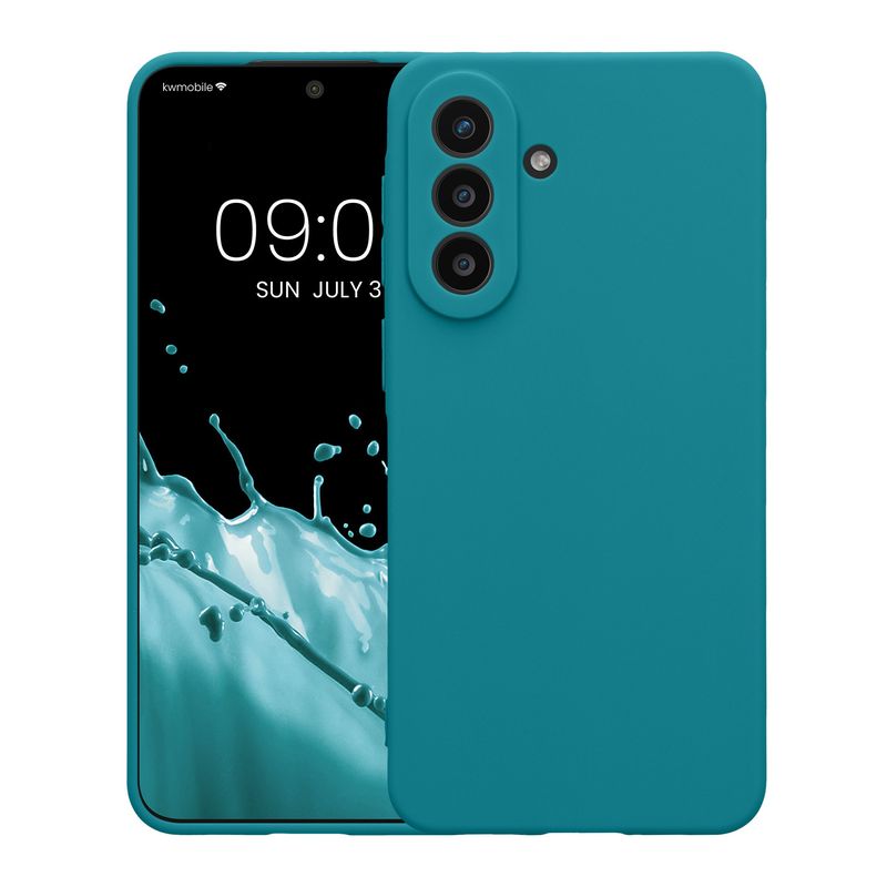 Laptop, Telefoane si Tablete - Telefoane mobile si accesorii - Accesorii Telefoane - Huse telefoane - Husa Kwmobile pentru Samsung Galaxy A57 5G, anti-alunecare, silicon, turcoaz mat - Infinity.ro