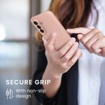Laptop, Telefoane si Tablete - Telefoane mobile si accesorii - Accesorii Telefoane - Huse telefoane - Husa Kwmobile pentru Samsung Galaxy A57 5G, anti-alunecare, silicon, auriu, roz - Infinity.ro