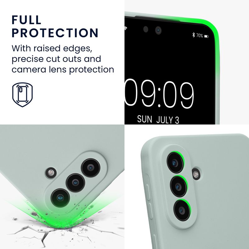 Laptop, Telefoane si Tablete - Telefoane mobile si accesorii - Accesorii Telefoane - Huse telefoane - Husa Kwmobile pentru Samsung Galaxy A57 5G, anti-alunecare, silicon, menta - Infinity.ro