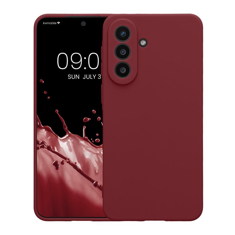 Laptop, Telefoane si Tablete - Telefoane mobile si accesorii - Accesorii Telefoane - Huse telefoane - Husa Kwmobile pentru Samsung Galaxy A57 5G, anti-alunecare, silicon, mov, bordo - Infinity.ro