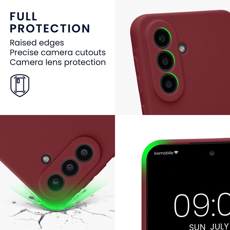 Laptop, Telefoane si Tablete - Telefoane mobile si accesorii - Accesorii Telefoane - Huse telefoane - Husa Kwmobile pentru Samsung Galaxy A57 5G, anti-alunecare, silicon, mov, bordo - Infinity.ro