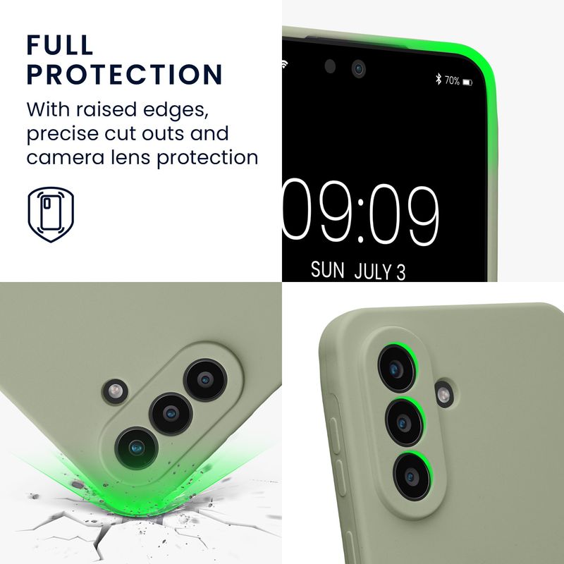 Laptop, Telefoane si Tablete - Telefoane mobile si accesorii - Accesorii Telefoane - Huse telefoane - Husa Kwmobile pentru Samsung Galaxy A57 5G, anti-alunecare, silicon, verde, gri - Infinity.ro