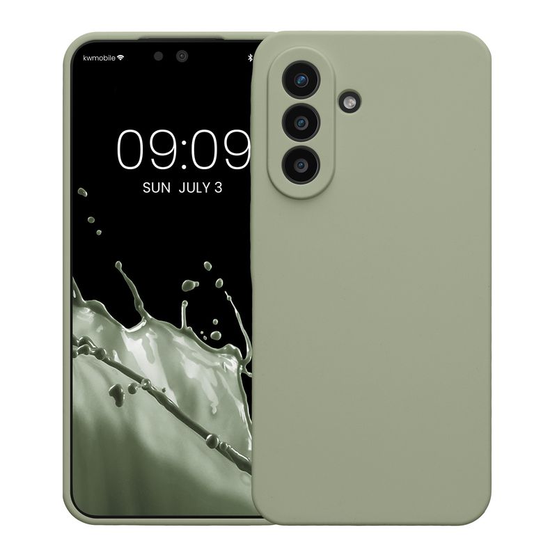 Laptop, Telefoane si Tablete - Telefoane mobile si accesorii - Accesorii Telefoane - Huse telefoane - Husa Kwmobile pentru Samsung Galaxy A57 5G, anti-alunecare, silicon, verde, gri - Infinity.ro