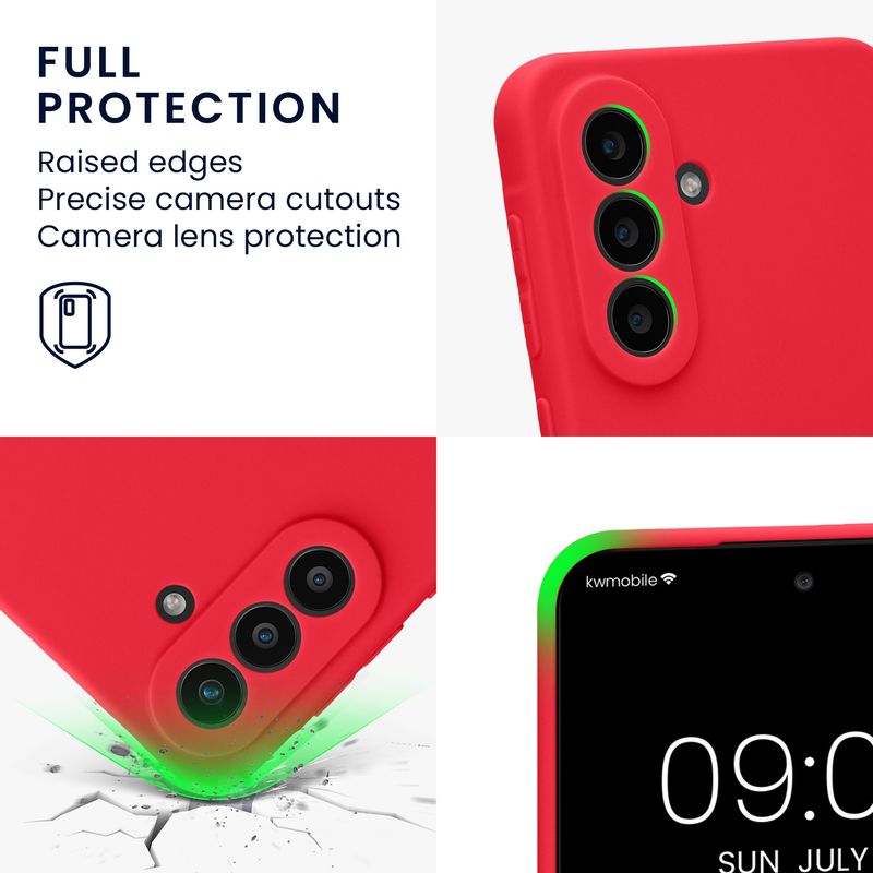 Laptop, Telefoane si Tablete - Telefoane mobile si accesorii - Accesorii Telefoane - Huse telefoane - Husa Kwmobile pentru Samsung Galaxy A57 5G, anti-alunecare, silicon, roz neon - Infinity.ro