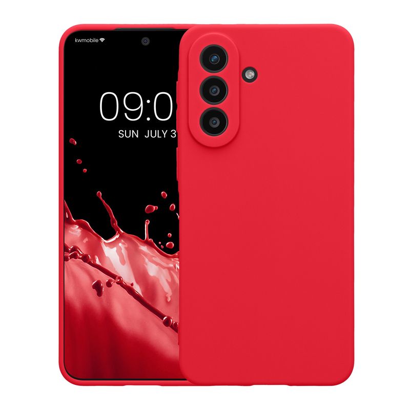 Laptop, Telefoane si Tablete - Telefoane mobile si accesorii - Accesorii Telefoane - Huse telefoane - Husa Kwmobile pentru Samsung Galaxy A57 5G, anti-alunecare, silicon, roz neon - Infinity.ro