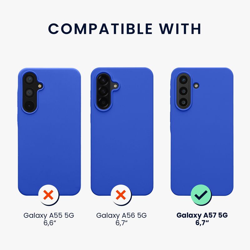 Laptop, Telefoane si Tablete - Telefoane mobile si accesorii - Accesorii Telefoane - Huse telefoane - Husa Kwmobile pentru Samsung Galaxy A57 5G, incarcare wireless, anti-alunecare, silicon, albastru - Infinity.ro