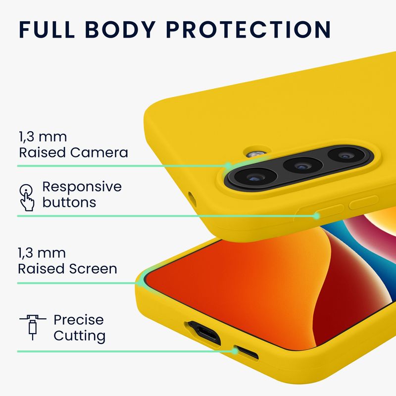 Laptop, Telefoane si Tablete - Telefoane mobile si accesorii - Accesorii Telefoane - Huse telefoane - Husa Kwmobile pentru Samsung Galaxy A57 5G, incarcare wireless, silicon, galben - Infinity.ro