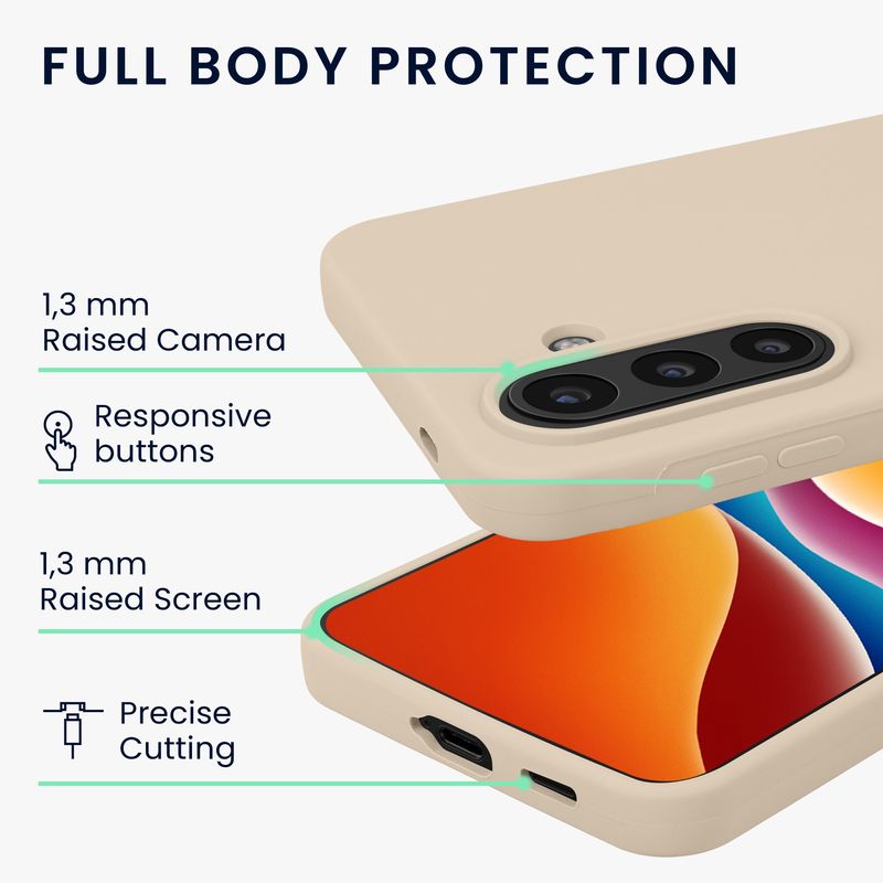 Laptop, Telefoane si Tablete - Telefoane mobile si accesorii - Accesorii Telefoane - Huse telefoane - Husa Kwmobile pentru Samsung Galaxy A57 5G, incarcare wireless, silicon, bej - Infinity.ro