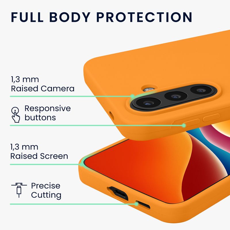 Laptop, Telefoane si Tablete - Telefoane mobile si accesorii - Accesorii Telefoane - Huse telefoane - Husa Kwmobile pentru Samsung Galaxy A57 5G, incarcare wireless, silicon, portocaliu - Infinity.ro