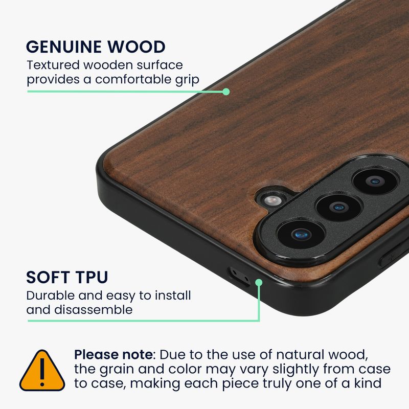 Laptop, Telefoane si Tablete - Telefoane mobile si accesorii - Accesorii Telefoane - Huse telefoane - Husa Kwmobile pentru Samsung Galaxy A57 5G, compatibilitate MagSafe, lemn, TPU, maro - Infinity.ro