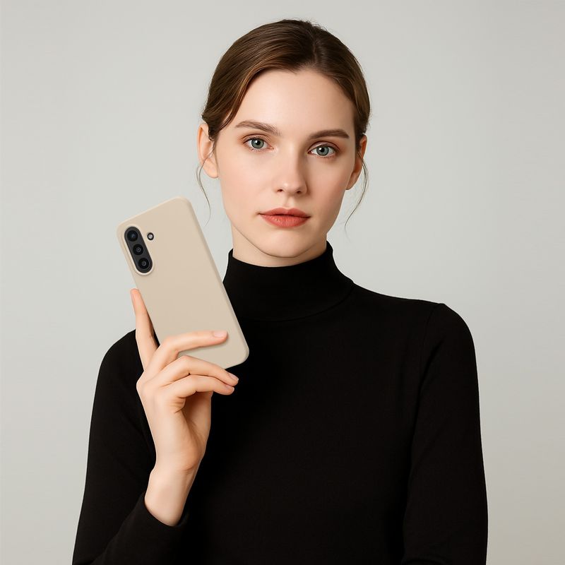 Laptop, Telefoane si Tablete - Telefoane mobile si accesorii - Accesorii Telefoane - Huse telefoane - Husa Kwmobile pentru Samsung Galaxy A57 5G, incarcare wireless, silicon, bej - Infinity.ro