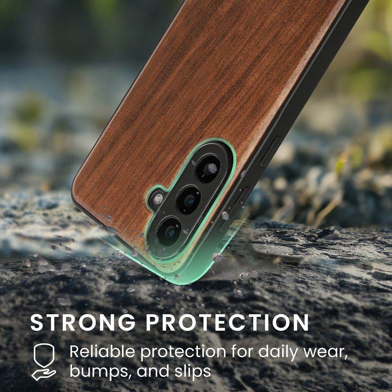 Laptop, Telefoane si Tablete - Telefoane mobile si accesorii - Accesorii Telefoane - Huse telefoane - Husa Kwmobile pentru Samsung Galaxy A57 5G, compatibilitate MagSafe, lemn, TPU, maro - Infinity.ro