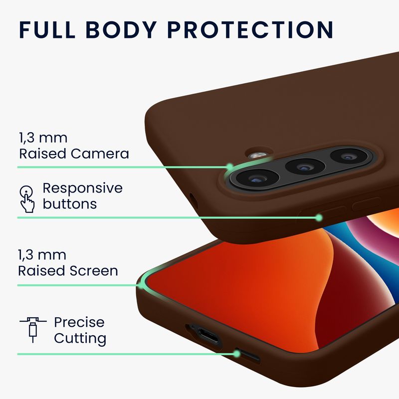 Laptop, Telefoane si Tablete - Telefoane mobile si accesorii - Accesorii Telefoane - Huse telefoane - Husa Kwmobile pentru Samsung Galaxy A57 5G, incarcare wireless, silicon, maro - Infinity.ro