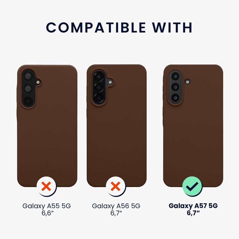 Laptop, Telefoane si Tablete - Telefoane mobile si accesorii - Accesorii Telefoane - Huse telefoane - Husa Kwmobile pentru Samsung Galaxy A57 5G, incarcare wireless, silicon, maro - Infinity.ro