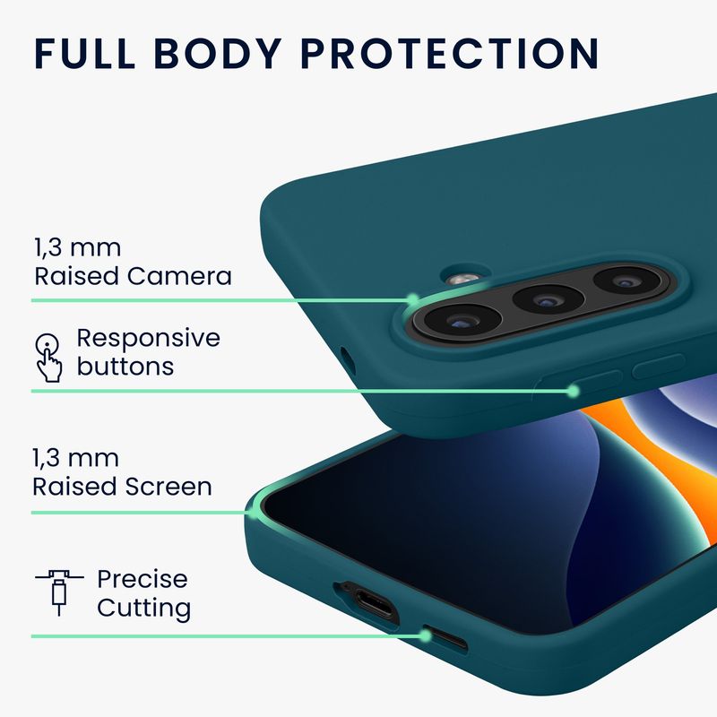Laptop, Telefoane si Tablete - Telefoane mobile si accesorii - Accesorii Telefoane - Huse telefoane - Husa Kwmobile pentru Samsung Galaxy A57 5G, incarcare wireless, silicon, turcoaz - Infinity.ro
